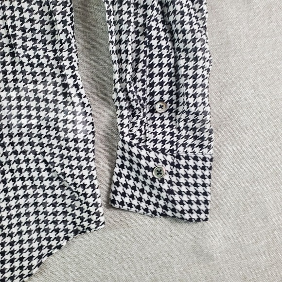 BROOKS BROTHERS Shirt Womens Small Relaxed Houndstooth Blouse Chiffon New - Picture 10 of 16